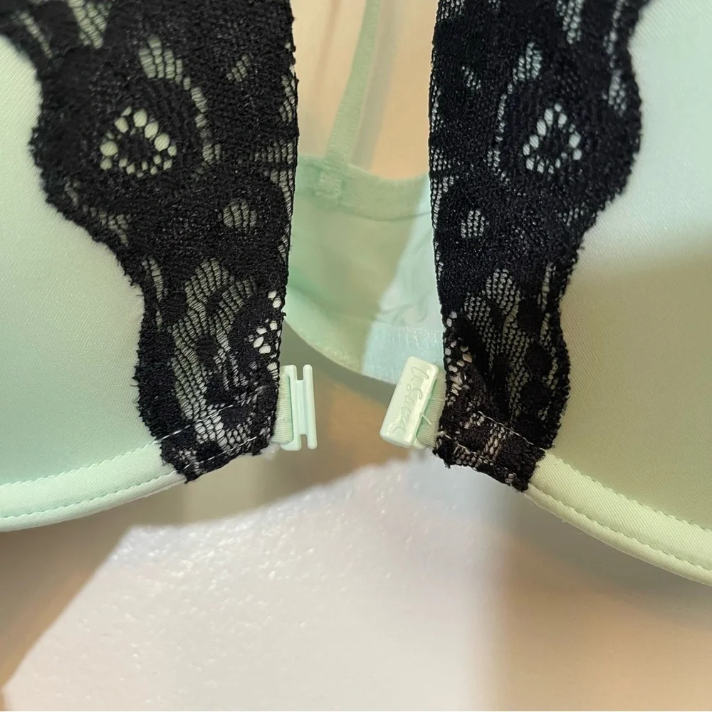 36 D Mint And Black Lacygreen La Senza Front Clip Bra - Picture 10 of 10